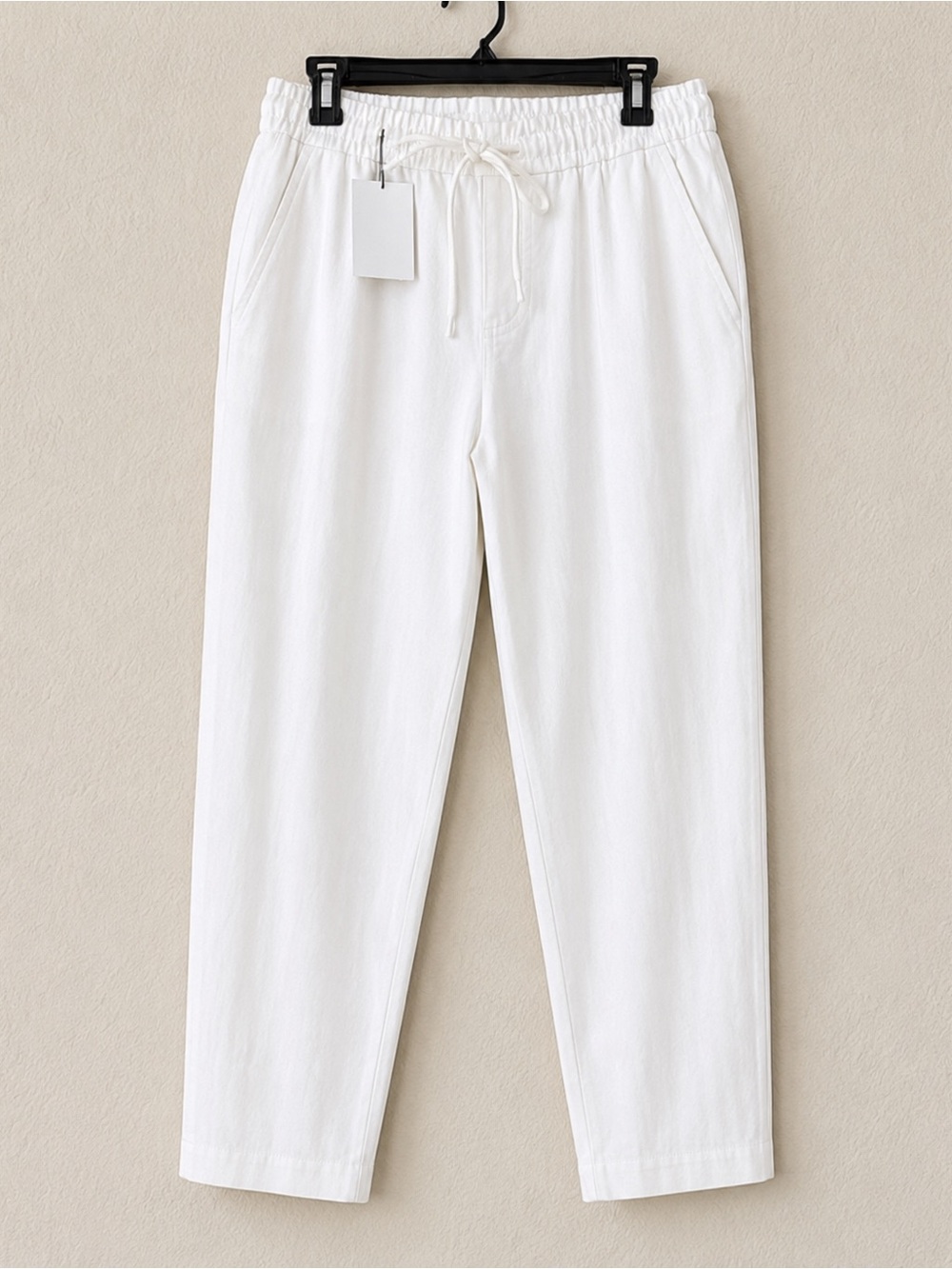 NWT Zara linen blend pull on waistband drawstring Pants
